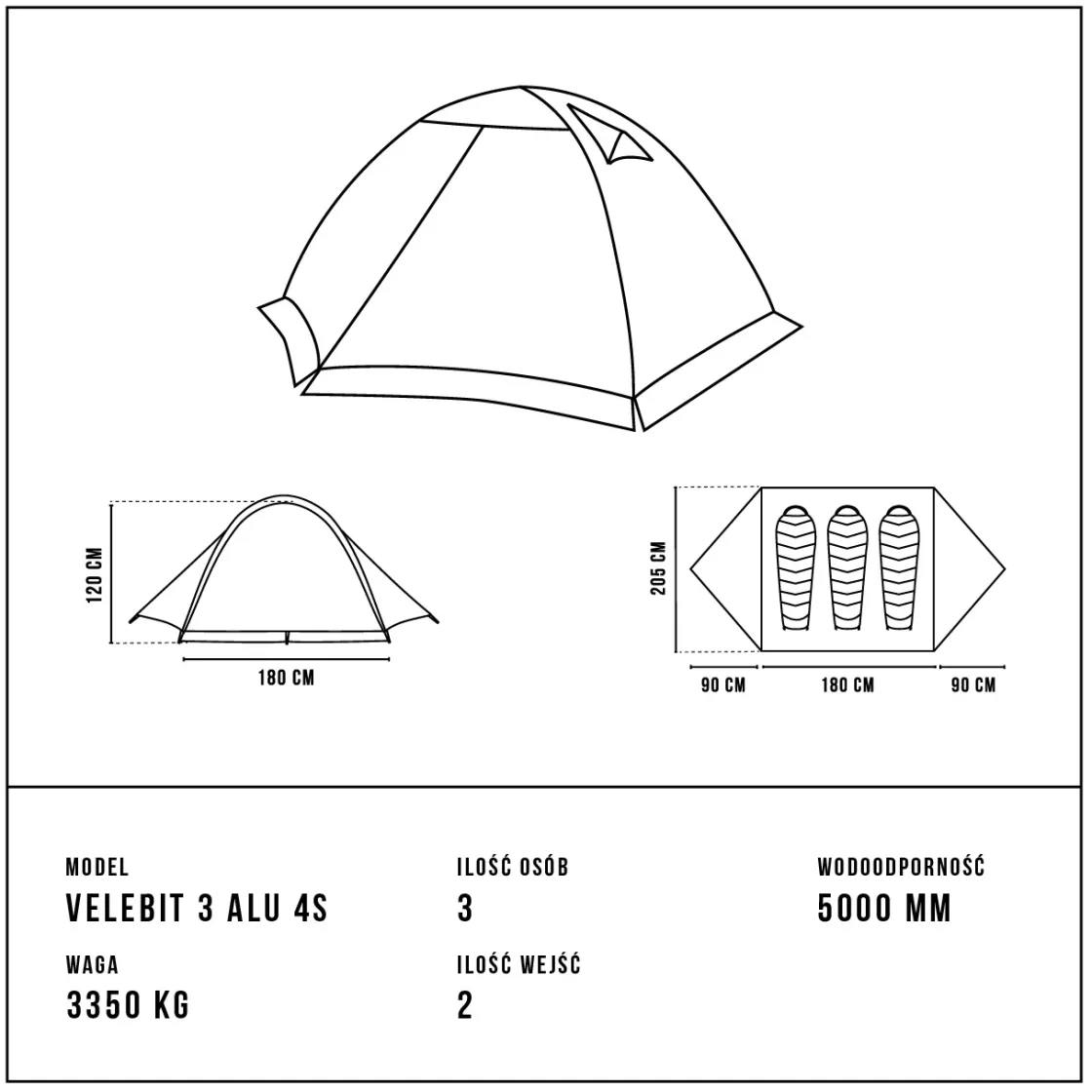 Namiot Velebit 3 ALU 4S<Alpinus Sale